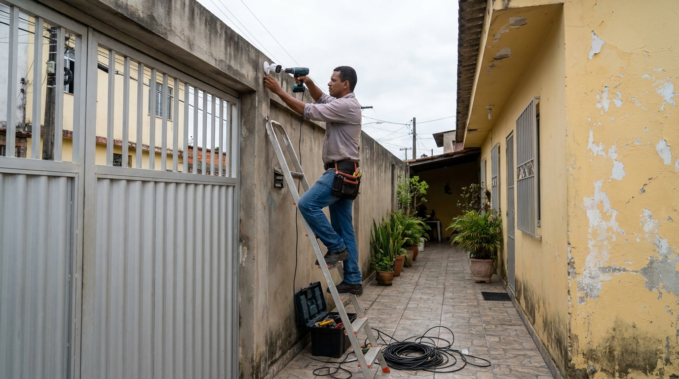 Passagem de cabeamento em Mogi das Cruzes‑SP